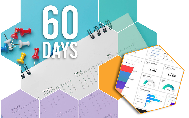 Calendar with 60 days wording